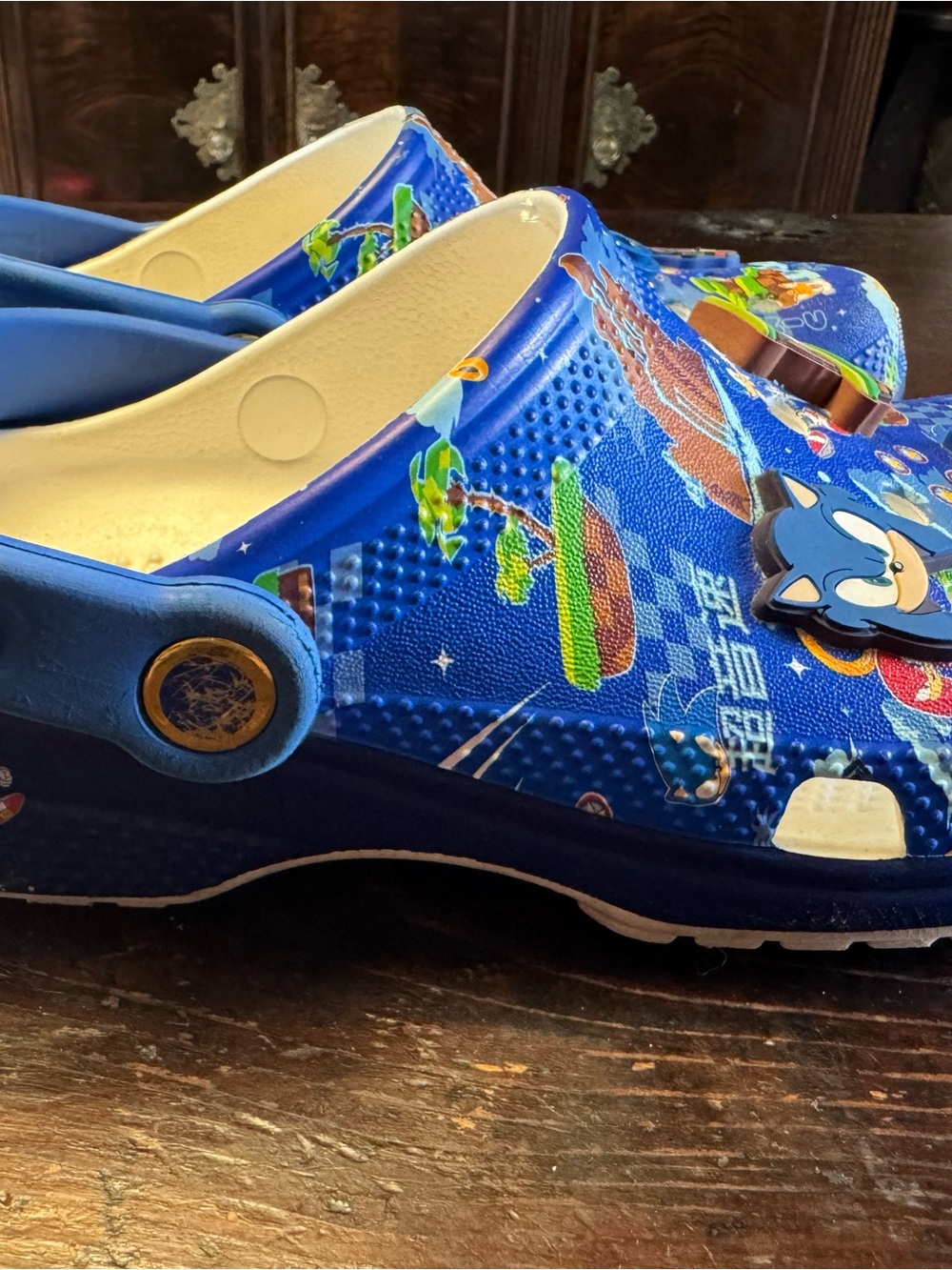 CROCS Sonic the Hedgehog Blue Kids Clog Sandals with Heel Strap
